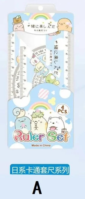 Sparkling Unicorn 4-Piece Math Ruler Collection