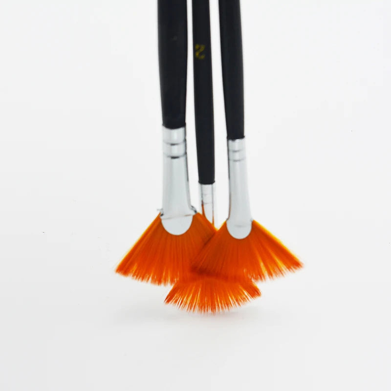 Colorful Fan Brush Trio