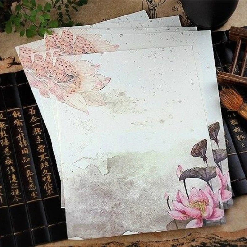 8pcs Flower Pattern Writing Paper