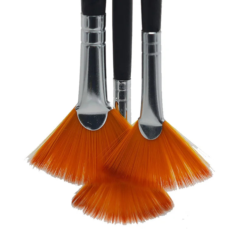 Colorful Fan Brush Trio