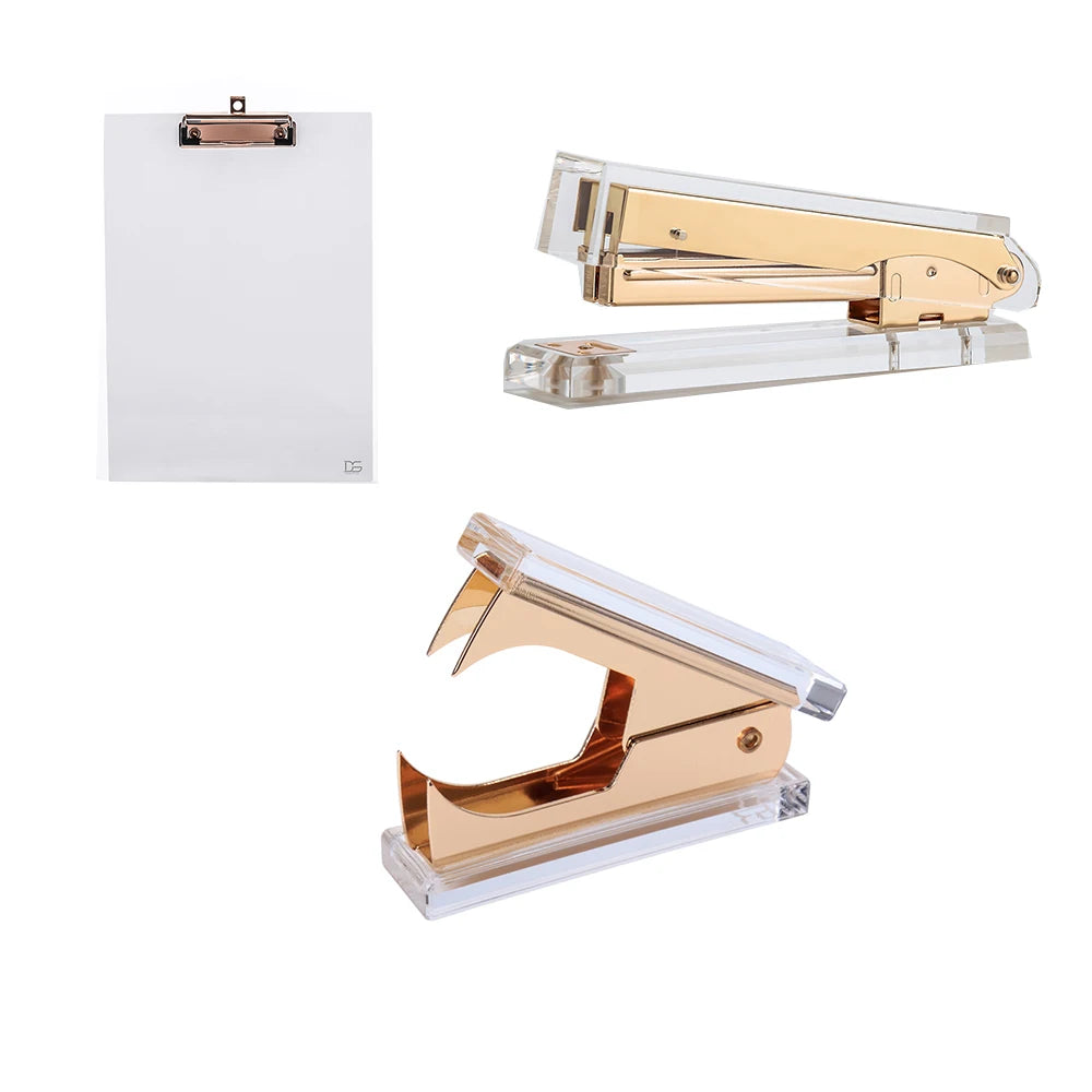 Acrylic Luxe Stapler & Clipboard Set