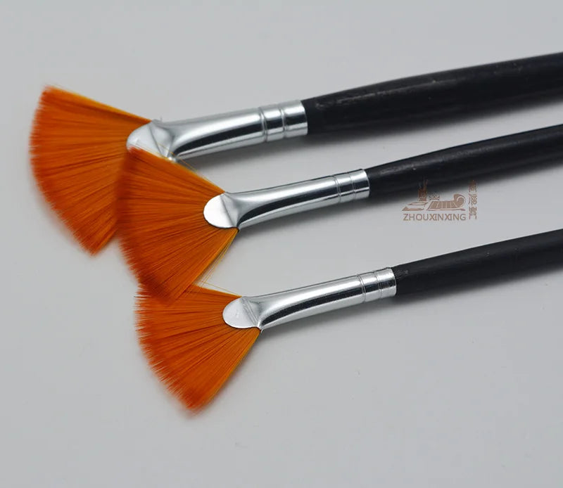 Colorful Fan Brush Trio