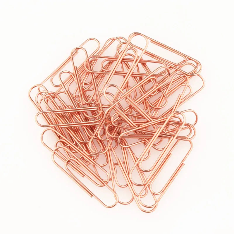 High-Quality Rose Gold Notebook Bookmark Paper Clips