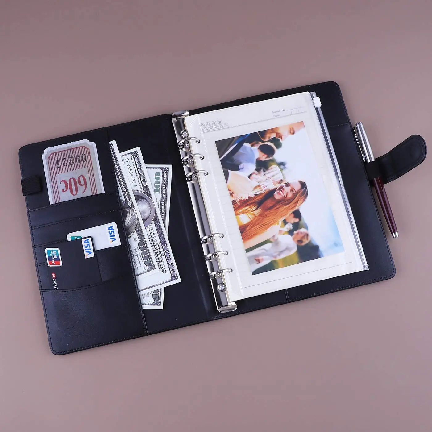 A5 PU Leather 6-Ring Binder