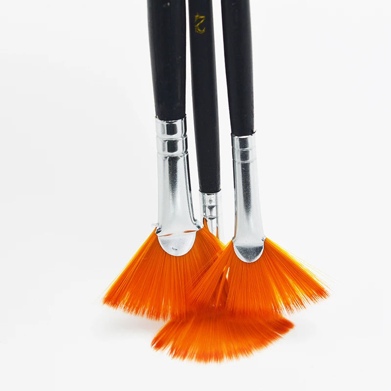 Colorful Fan Brush Trio