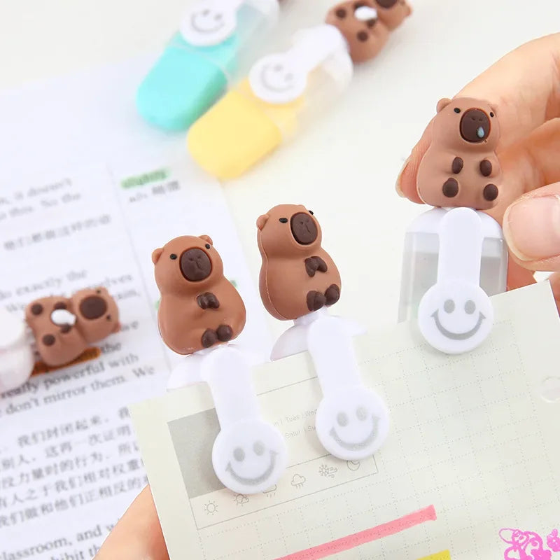 6-Piece Capybara Smile Highlighter Pen Set