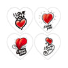 Love Rainbow Heart Shape Stickers - 50-500 Labels for Scrapbooking & Gifts