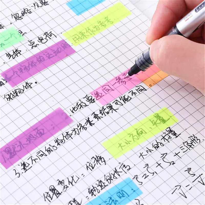 200 Sheets Colorful Transparent Sticky Notes