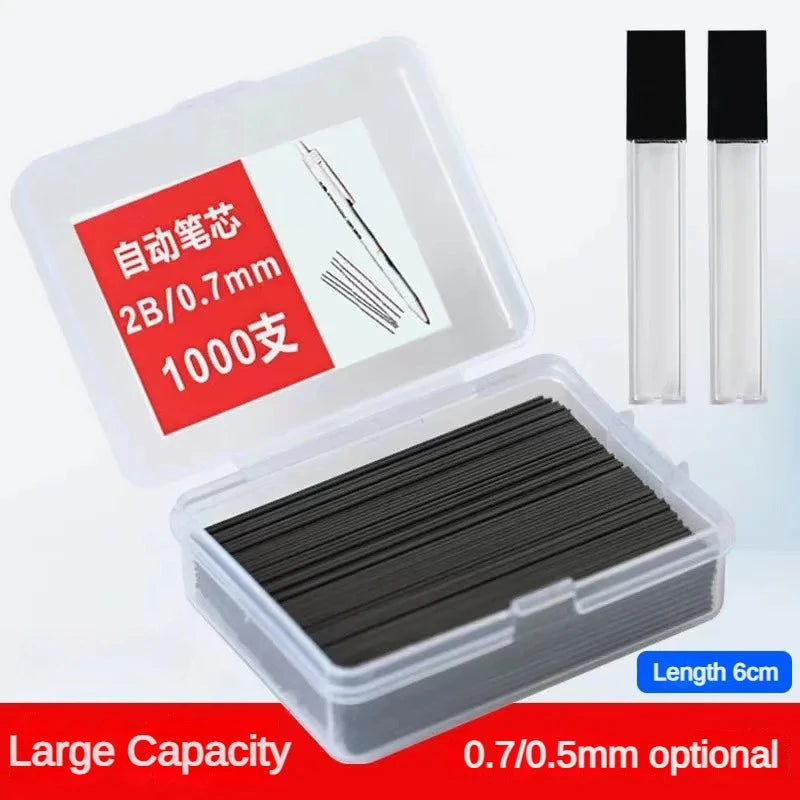 Precision Pro 1000Pcs Mechanical Pencil Core Refills - 0.5 & 0.7mm 2B