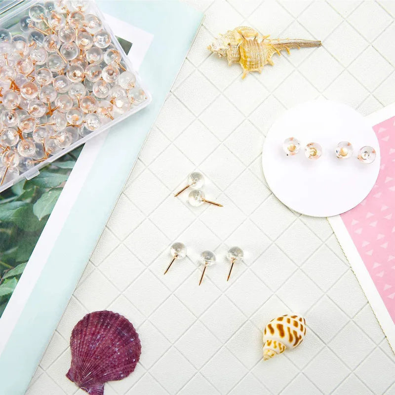 Delicate Decor Compact Push Pins - 50 Pcs