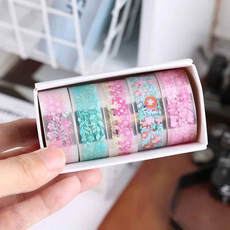 Floral Elegance: 5-Roll Washi Tape Collection