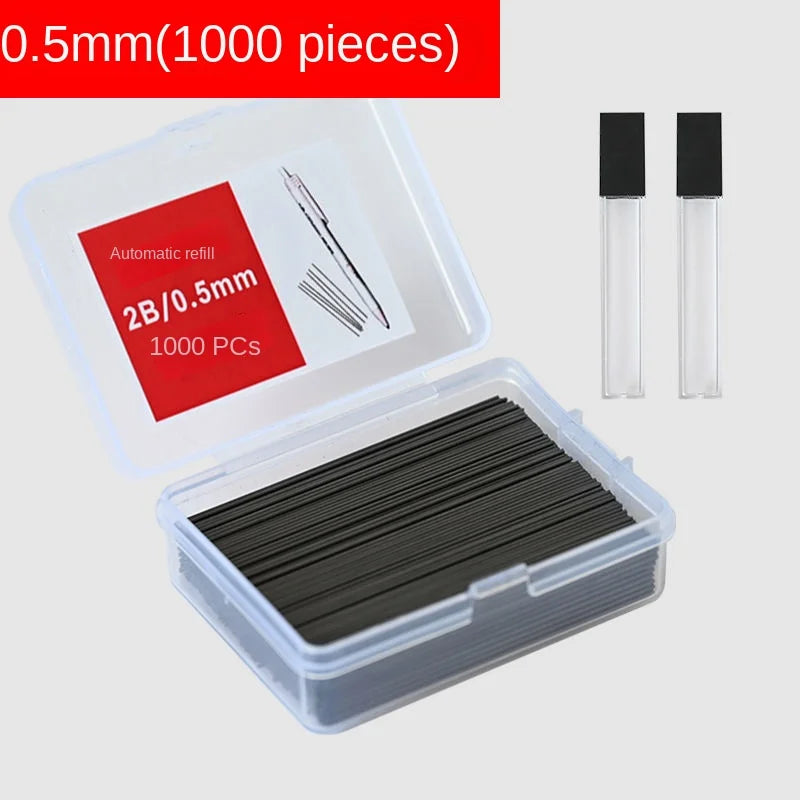 Precision Pro 1000Pcs Mechanical Pencil Core Refills - 0.5 & 0.7mm 2B