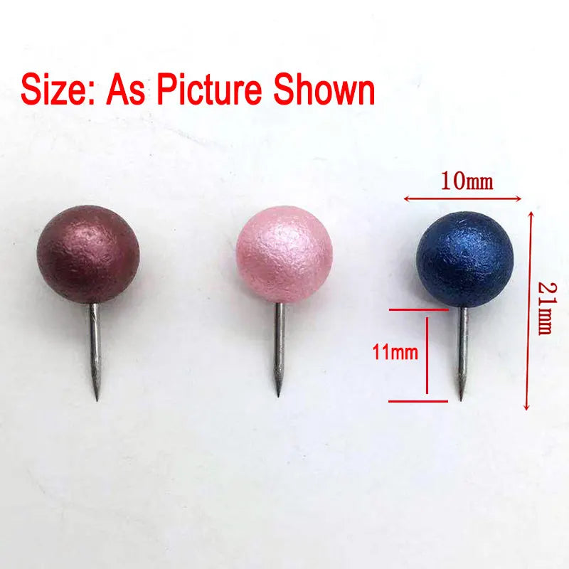 100 Pcs Colorful Round Ball Head Thumbtack Push Pin