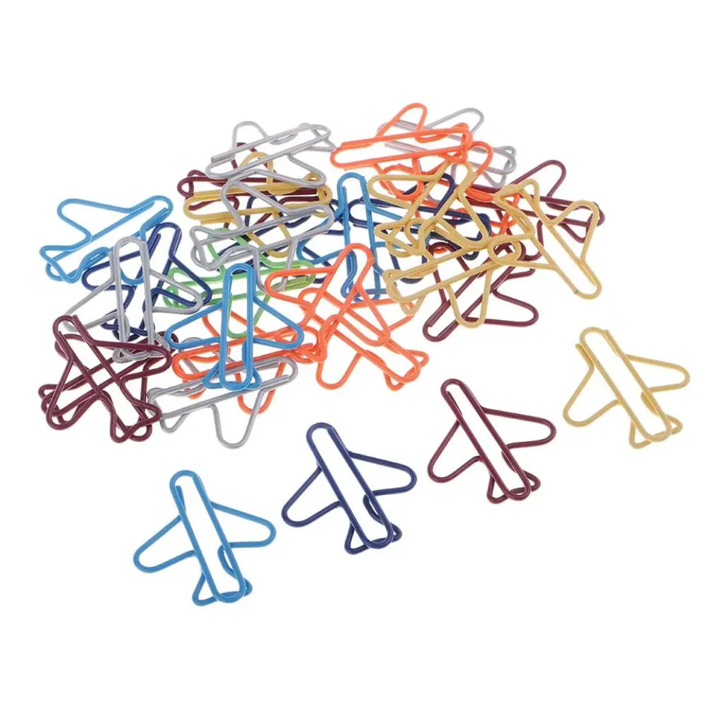 10 Pieces Airplane-Shaped Metal Paper Clips