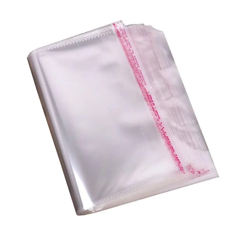 100 Pcs Clear Poly Plastic Self-Seal Bags for Treats and Gifts