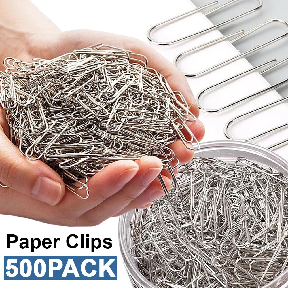 500/300/100/50PCS Silver Metal Paper Clips