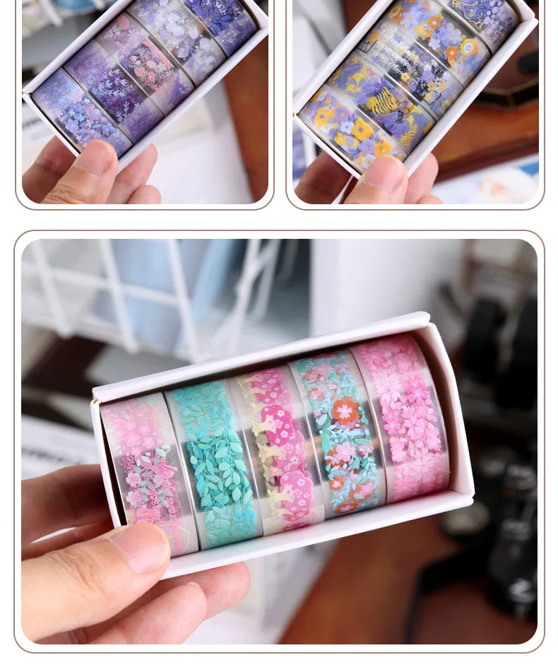 Floral Elegance: 5-Roll Washi Tape Collection