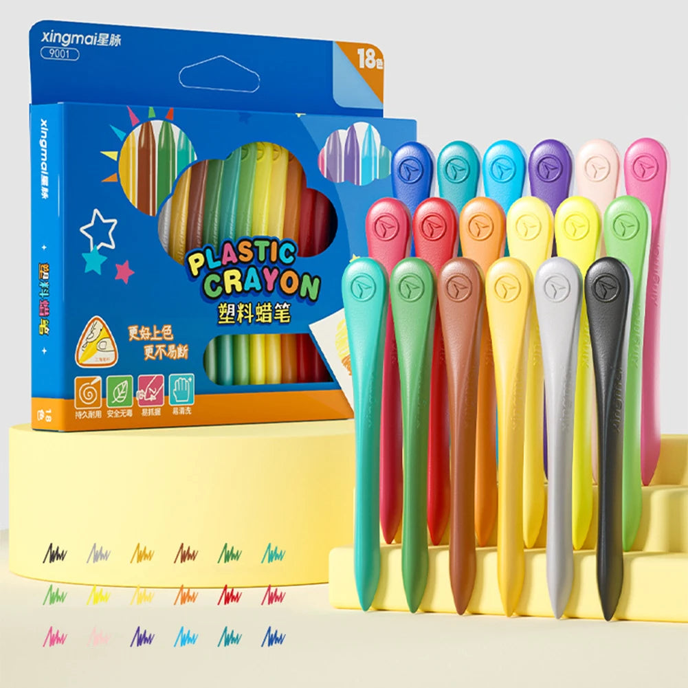 Double-Head Erasable Triangle Crayon Kit