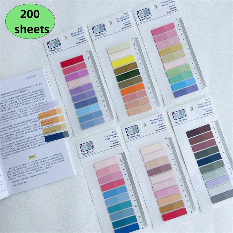 200pcs Transparent Sticky Notes