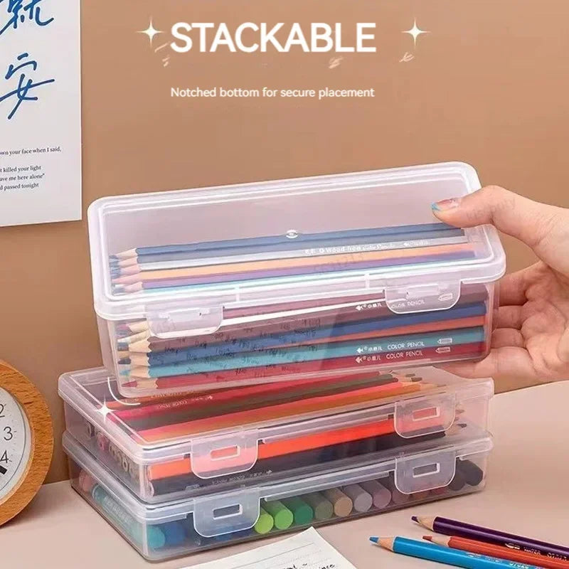 MOONBIFFY Large Capacity Transparent Pencil Case