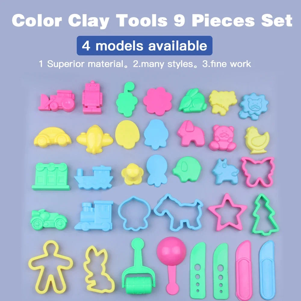 ClayPlay Creativity Set – 8/9 Pcs Colorful DIY Clay Tools