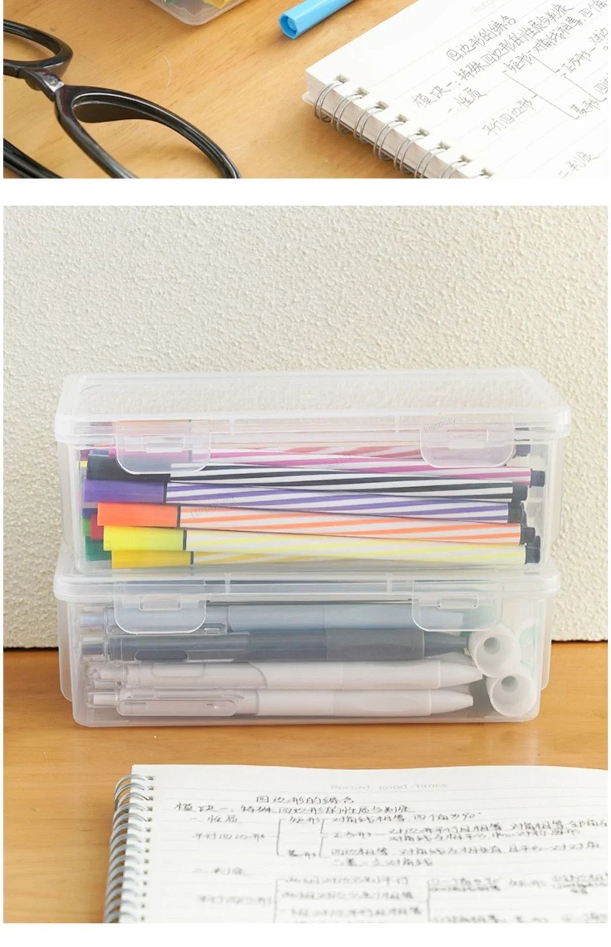 MOONBIFFY Large Capacity Transparent Pencil Case