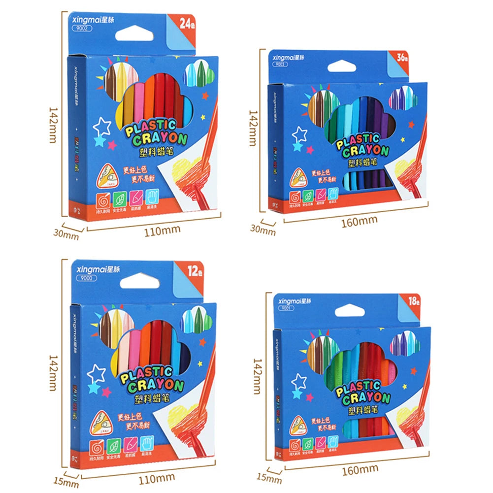 Double-Head Erasable Triangle Crayon Kit