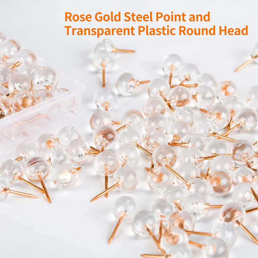 Delicate Decor Compact Push Pins - 50 Pcs