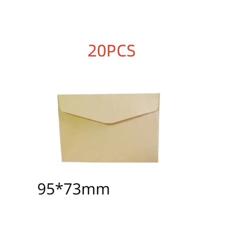 20PCS Mini Blank Kraft Window Envelopes