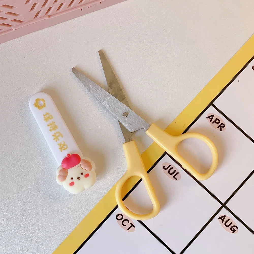 Kawaii Cartoon Safety Scissors with Protective Cover