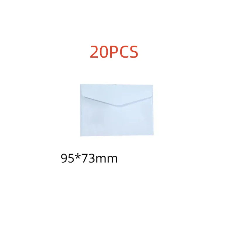 20PCS Mini Blank Kraft Window Envelopes