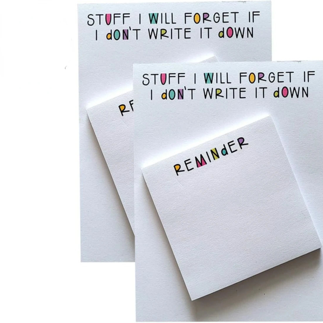 50 Sheets 'Stuff I Will Forget' Sticky Notes