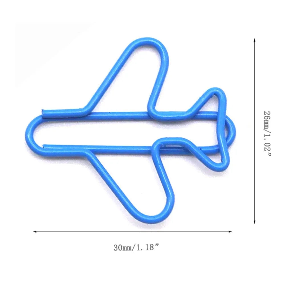 10 Pieces Airplane-Shaped Metal Paper Clips