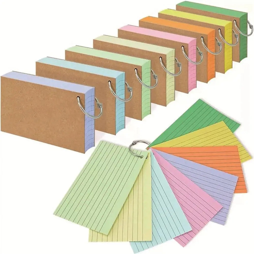 50pcs Binder Horizontal Line Memo Cards