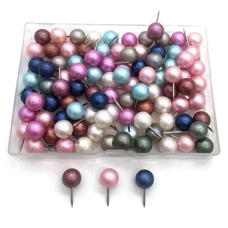 100 Pcs Colorful Round Ball Head Thumbtack Push Pin