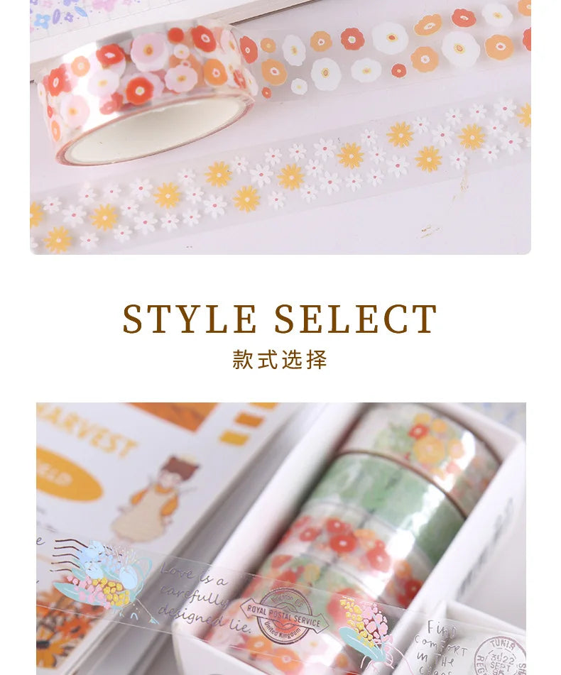 Floral Elegance: 5-Roll Washi Tape Collection