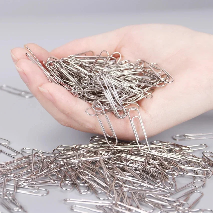 500/300/100/50PCS Silver Metal Paper Clips