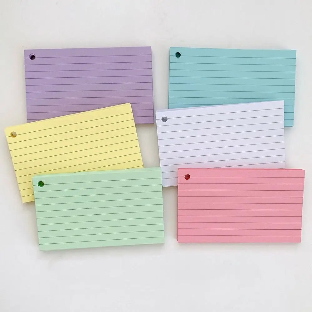 50pcs Binder Horizontal Line Memo Cards