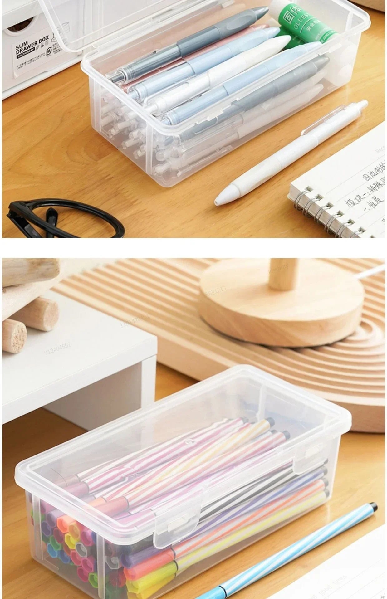 MOONBIFFY Large Capacity Transparent Pencil Case