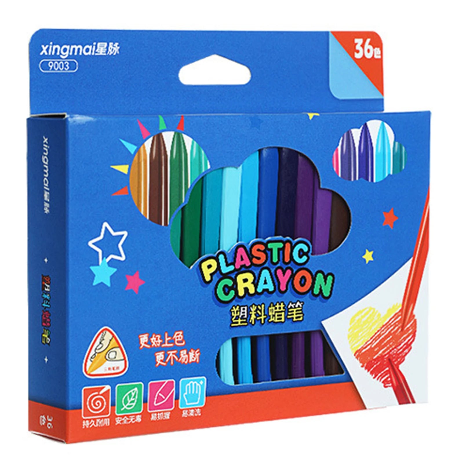 Double-Head Erasable Triangle Crayon Kit