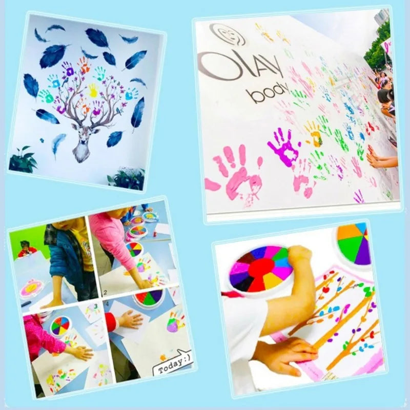 Color Splash 6-Color DIY Finger Painting Ink Pad Set