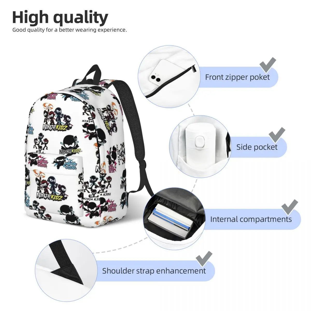 Canvas Daypack for Teens and Students