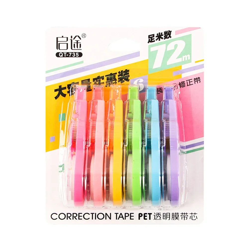 Porta Fix Correction Tape Set - 6 White-Out Tapes for Students & Kids