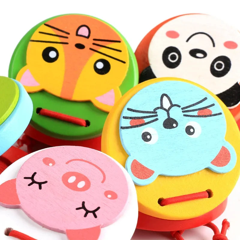 MOONBIFFY Kids Wooden Cartoon Castanets