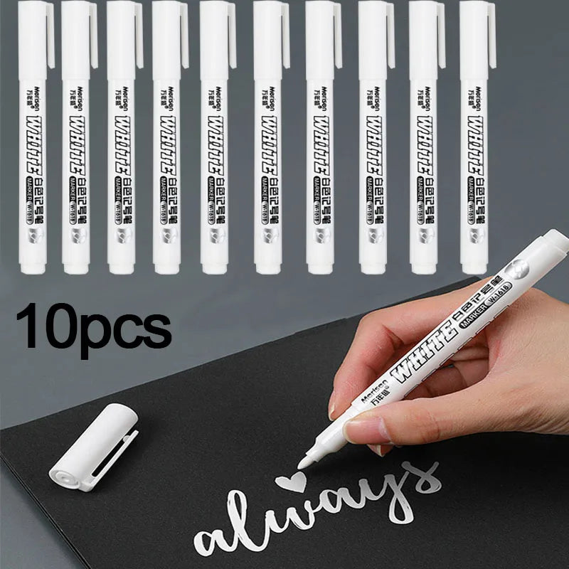 10PCS White Permanent Marker Paint Pens