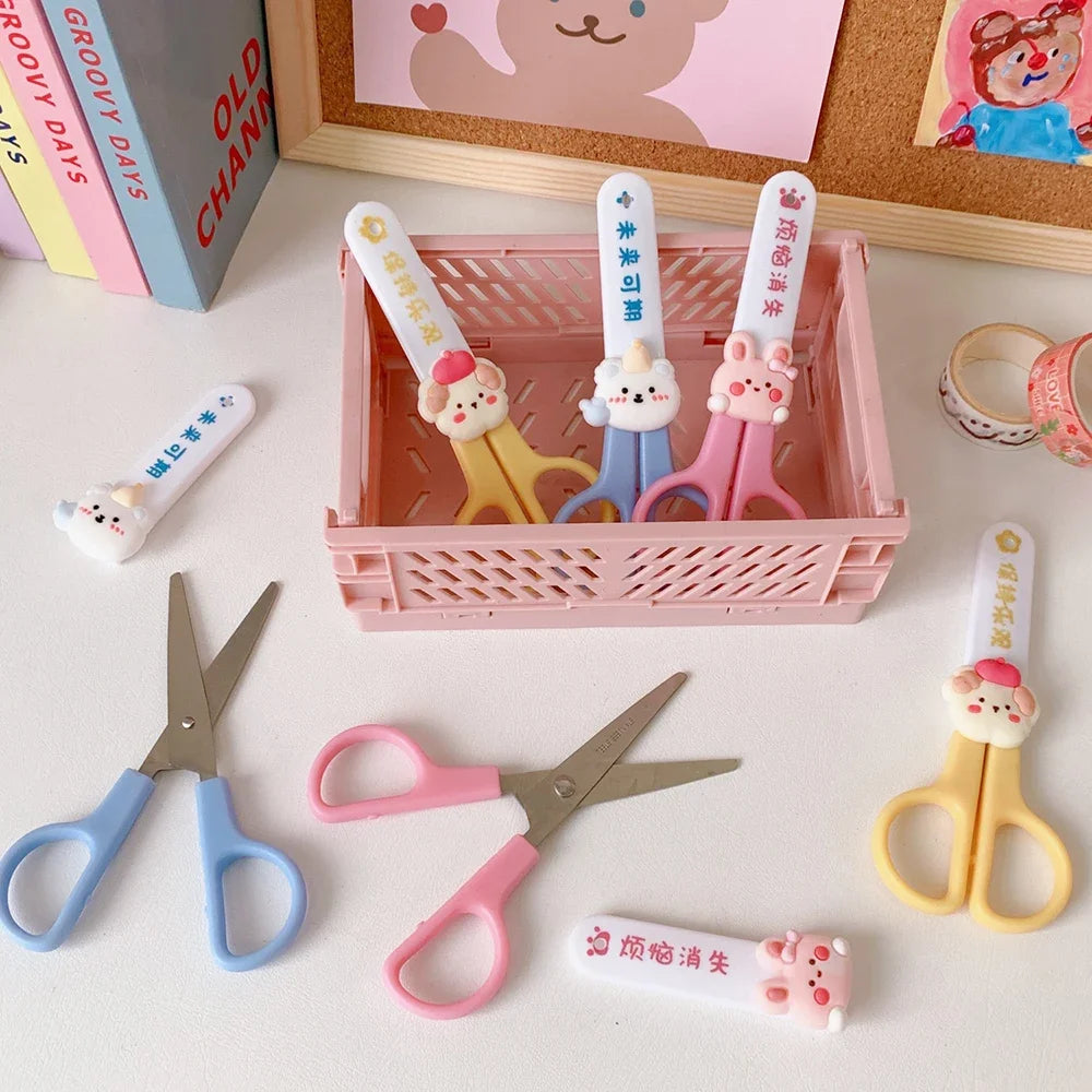 Kawaii Cartoon Safety Scissors with Protective Cover