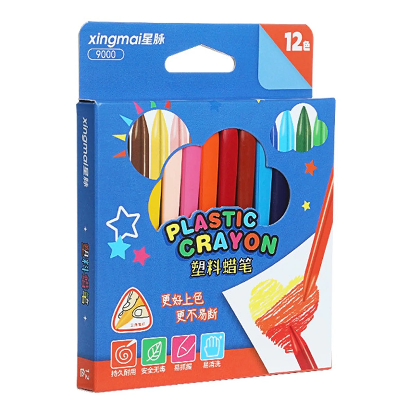 Double-Head Erasable Triangle Crayon Kit