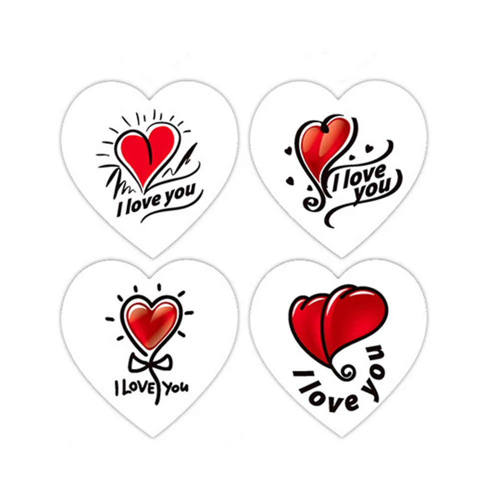 Love Rainbow Heart Shape Stickers - 50-500 Labels for Scrapbooking & Gifts