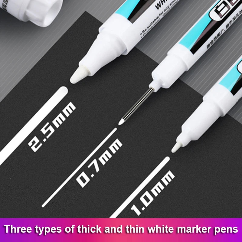 White Permanent Marker Pens