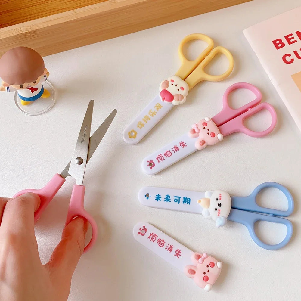 Kawaii Cartoon Safety Scissors with Protective Cover